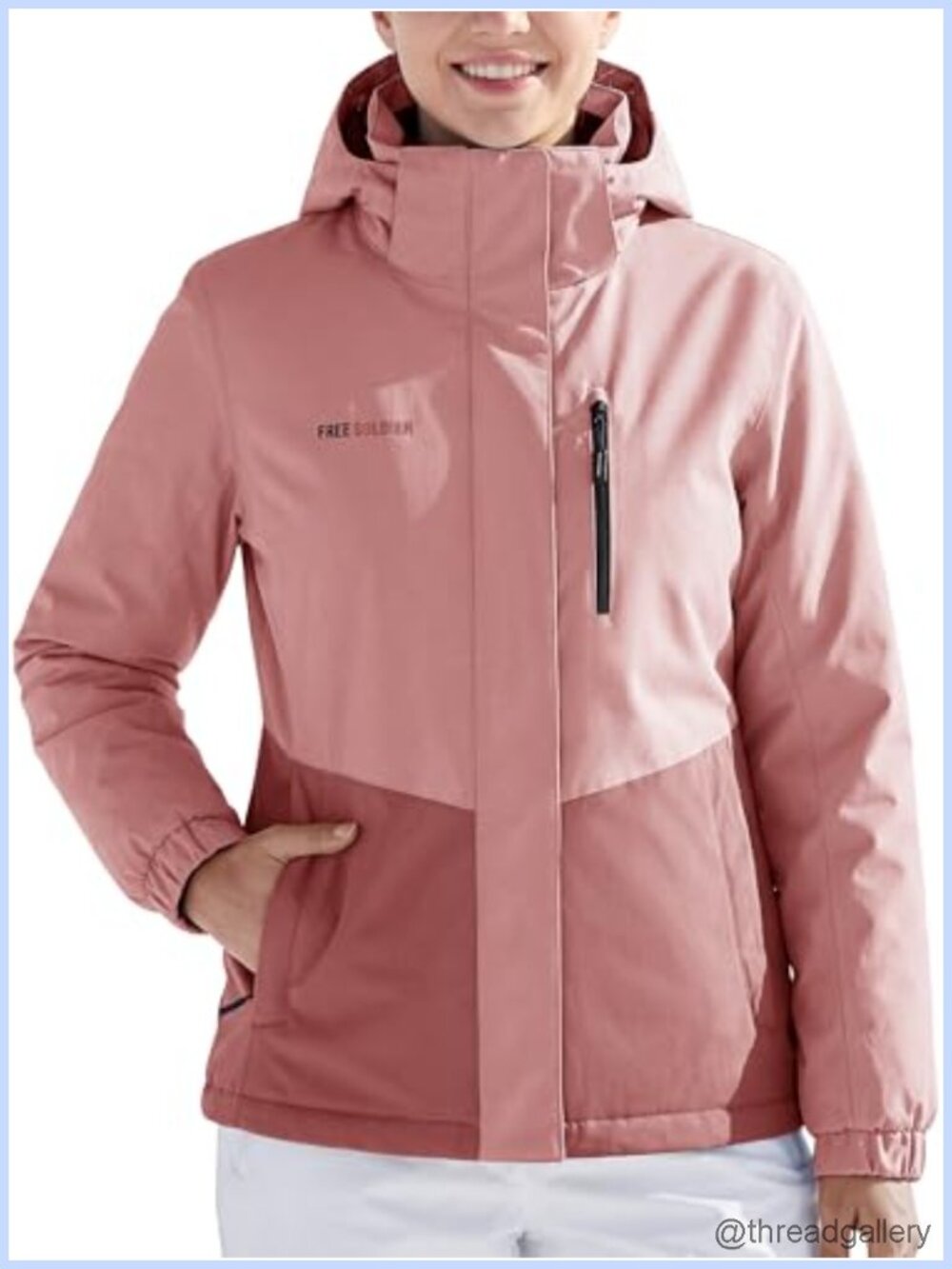 Waterproof Ski Jacket Fleece Lined Warm Winter Snow Coat Windproof Hooded